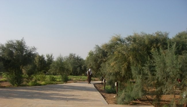 monk walking in Jordan